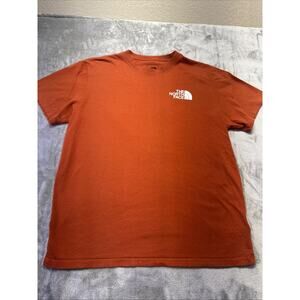 North Face Shirt Mens Large Orange Short Sleeve Logo Graphic Tee Outdoor Casual